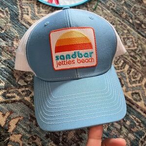 Nantucket ACK Sand Bar Jetties Beach Light Blue Trucker Hat